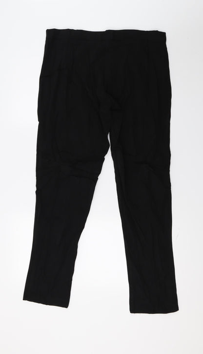 Womens UK Size 16 Preworn Regular Fit  Black Trousers