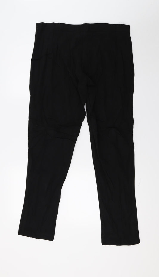 Womens UK Size 16 Preworn Regular Fit  Black Trousers