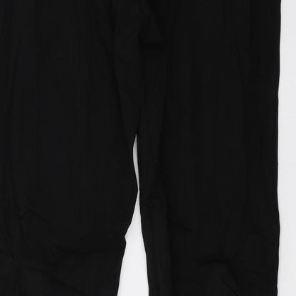 Womens UK Size 16 Preworn Regular Fit  Black Trousers