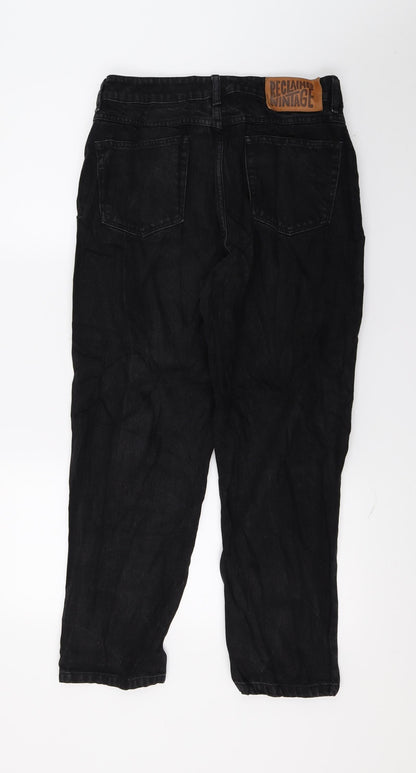 Reclaimed Vintage Womens Black  Denim Straight Jeans Size 30 in L26 in