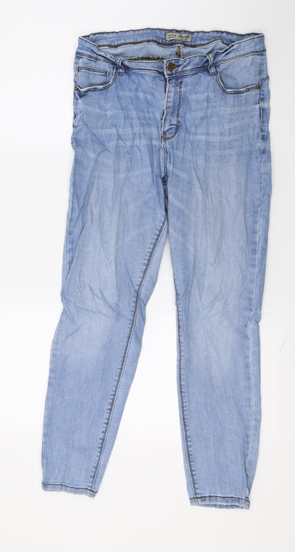 Denim & Co. Womens Blue  Denim Skinny Jeans Size 16 L27 in