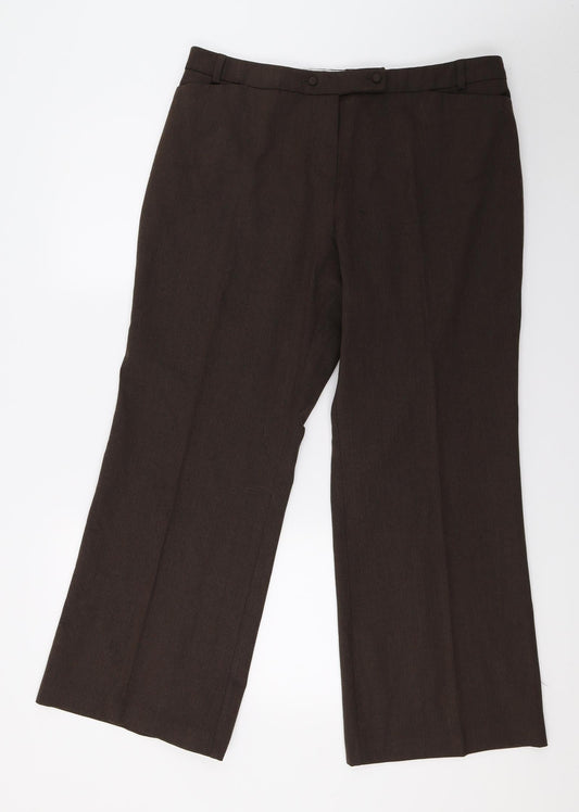 Womens UK Size 16 Marks and Spencer Regular Fit  Brown Trousers