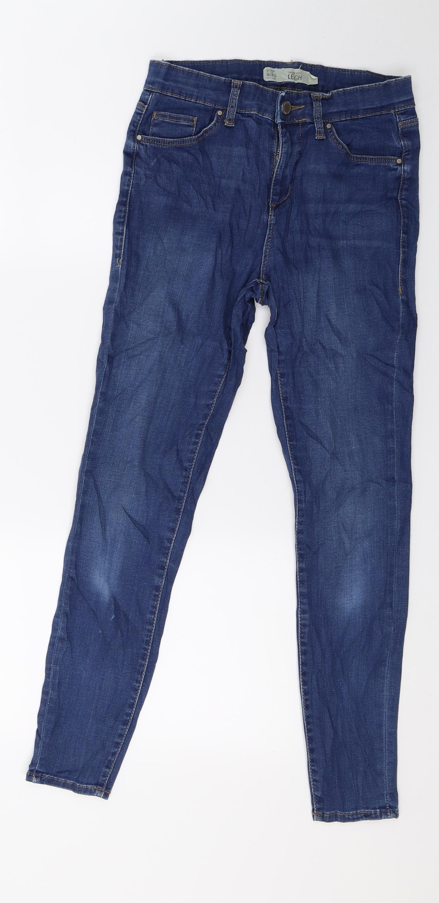 Womens UK Size 28 in Topshop Regular Fit Skinny Blue Jeans