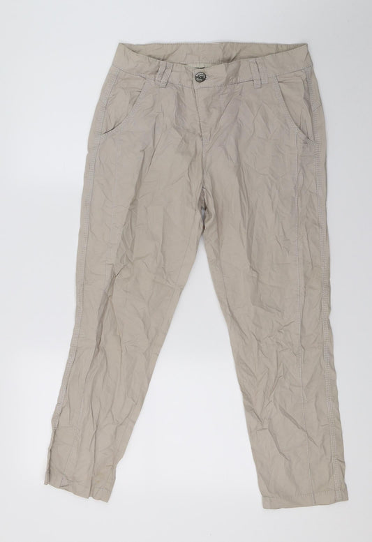 Womens UK Size 34 in Street One Regular Fit Cropped Brown Trousers