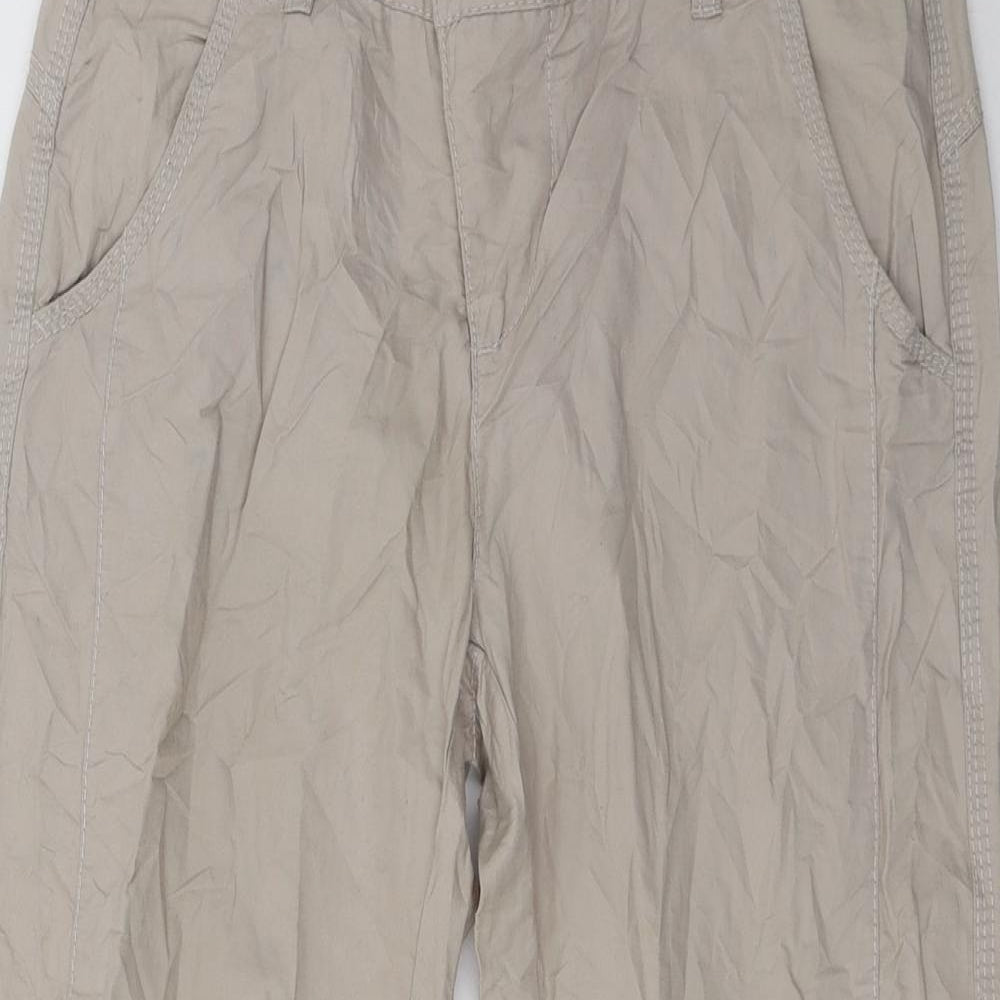 Womens UK Size 34 in Street One Regular Fit Cropped Brown Trousers