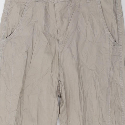 Womens UK Size 34 in Street One Regular Fit Cropped Brown Trousers
