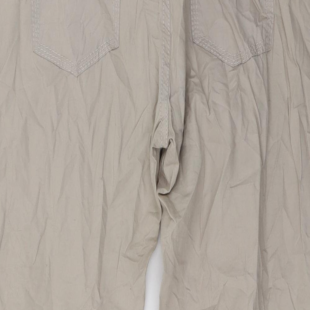 Womens UK Size 34 in Street One Regular Fit Cropped Brown Trousers