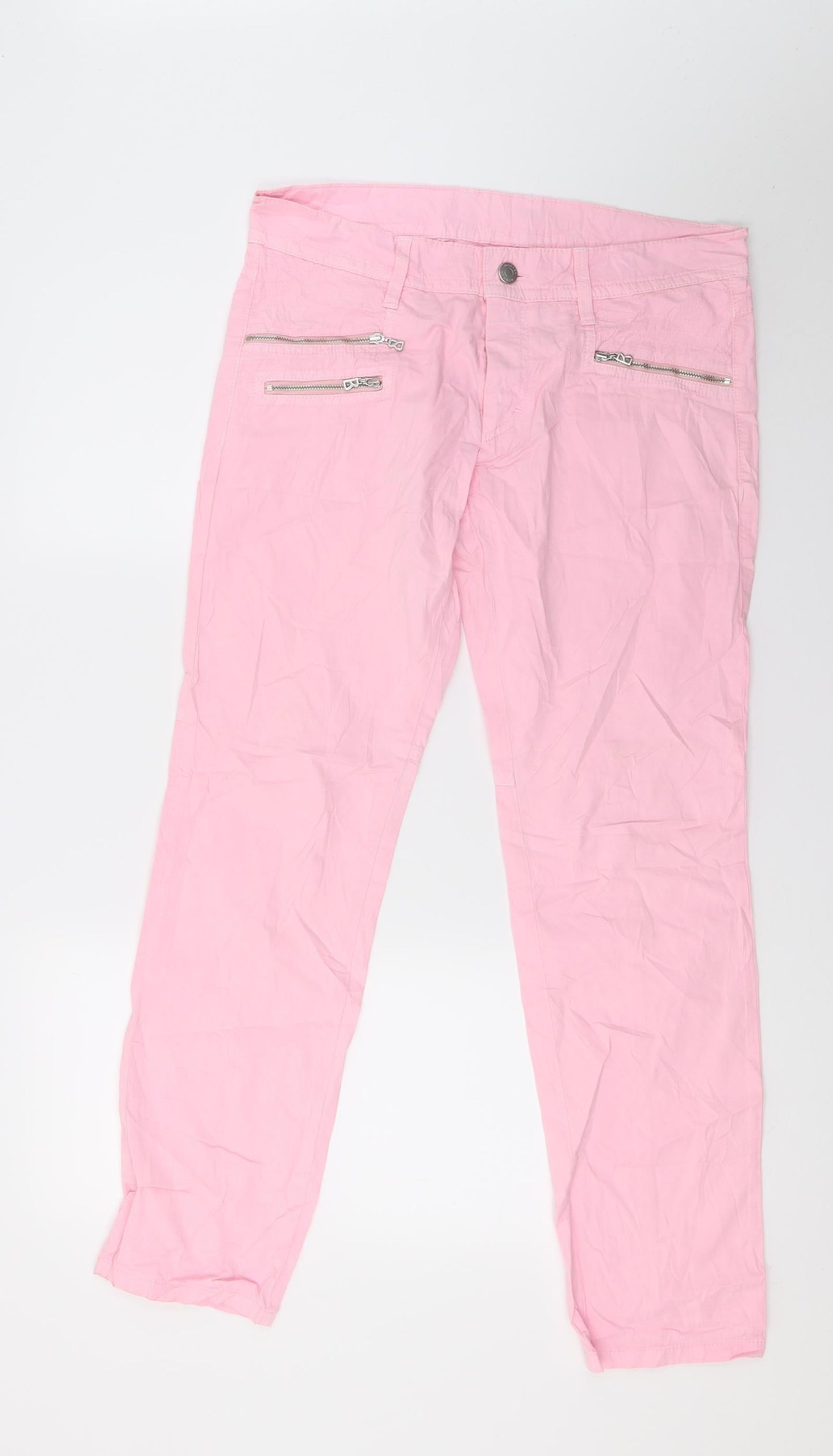Womens UK Size 10 Preworn Regular Fit  Pink Trousers