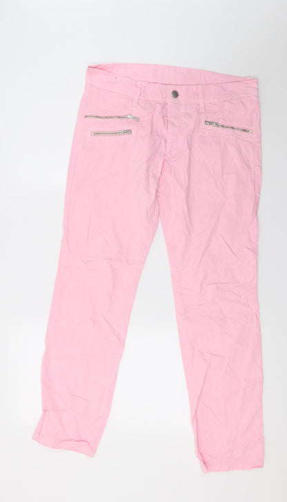 Womens UK Size 10 Preworn Regular Fit  Pink Trousers