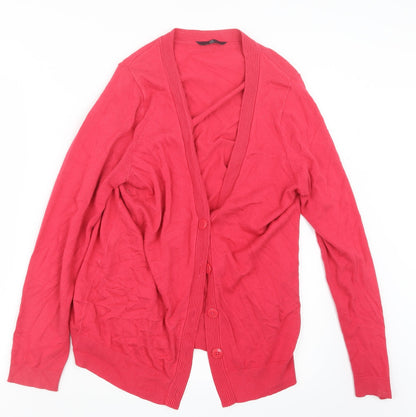 e. Womens Pink  Knit Cardigan Jumper Size 14