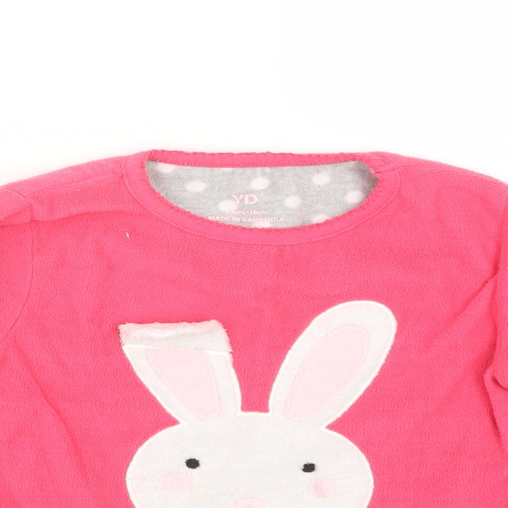 Young Dimension Girls Pink Geometric  Top Pyjama Top Size 5-6 Years