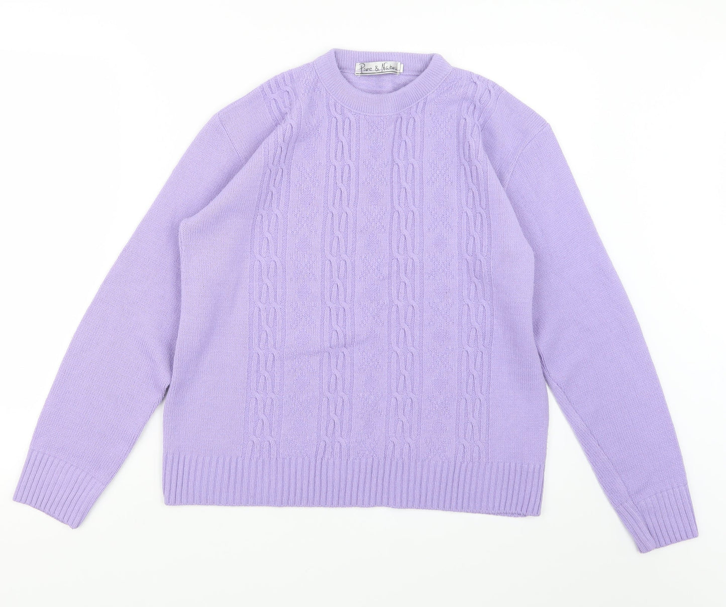 Pure & Natural Womens Purple  Knit Pullover Jumper Size M