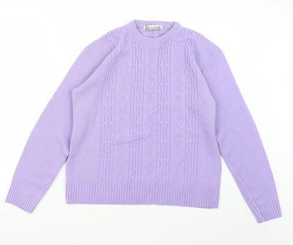 Pure & Natural Womens Purple  Knit Pullover Jumper Size M