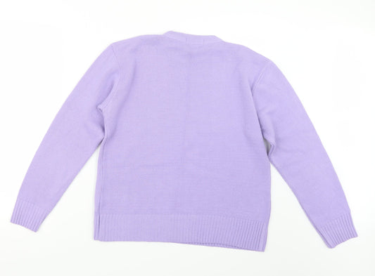 Pure & Natural Womens Purple  Knit Pullover Jumper Size M