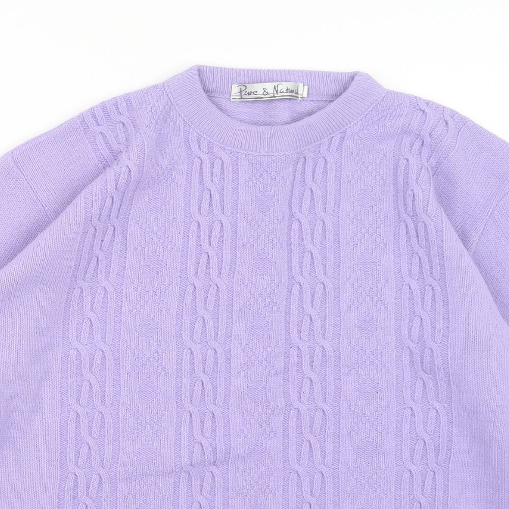 Pure & Natural Womens Purple  Knit Pullover Jumper Size M