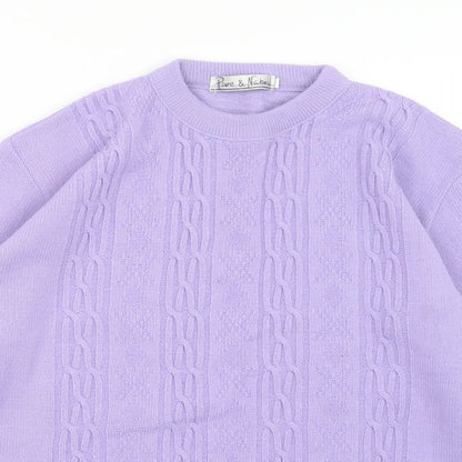 Pure & Natural Womens Purple  Knit Pullover Jumper Size M
