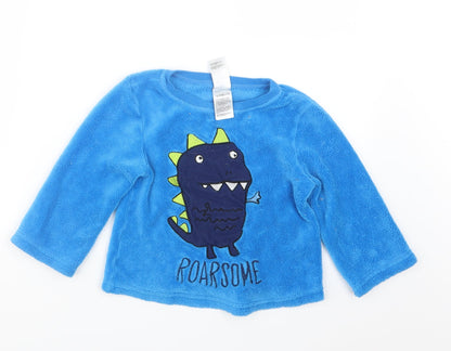 Peacocks Boys Blue Geometric   Pyjama Top Size 5-6 Years