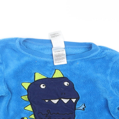 Peacocks Boys Blue Geometric   Pyjama Top Size 5-6 Years