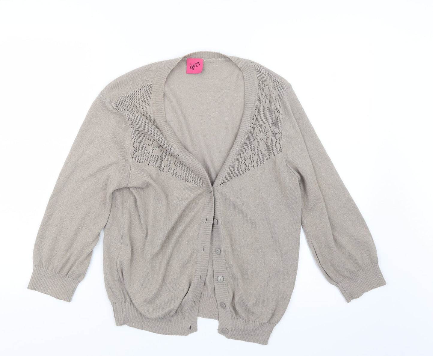 George Womens Beige  Knit Cardigan Jumper Size 14