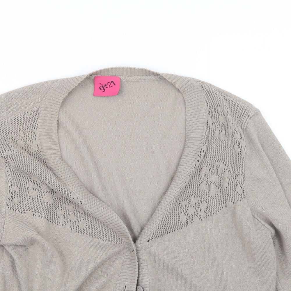 George Womens Beige  Knit Cardigan Jumper Size 14
