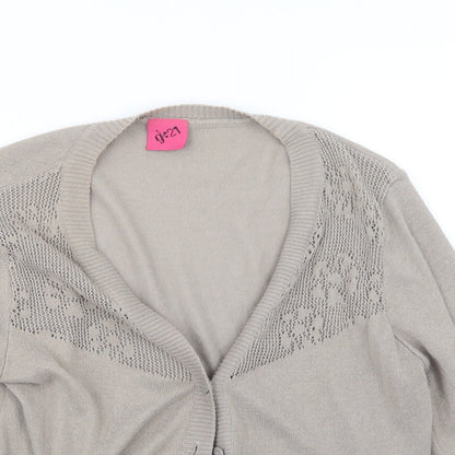 George Womens Beige  Knit Cardigan Jumper Size 14