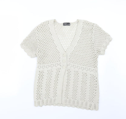 Pyari Womens Beige  Knit Cardigan Jumper Size S