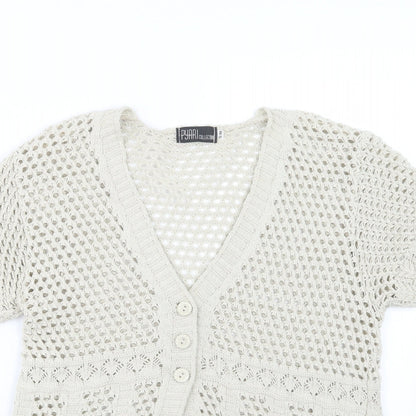 Pyari Womens Beige  Knit Cardigan Jumper Size S