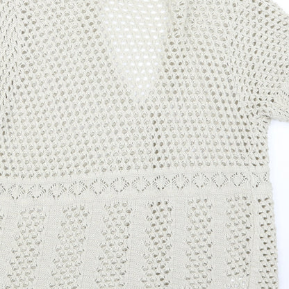 Pyari Womens Beige  Knit Cardigan Jumper Size S