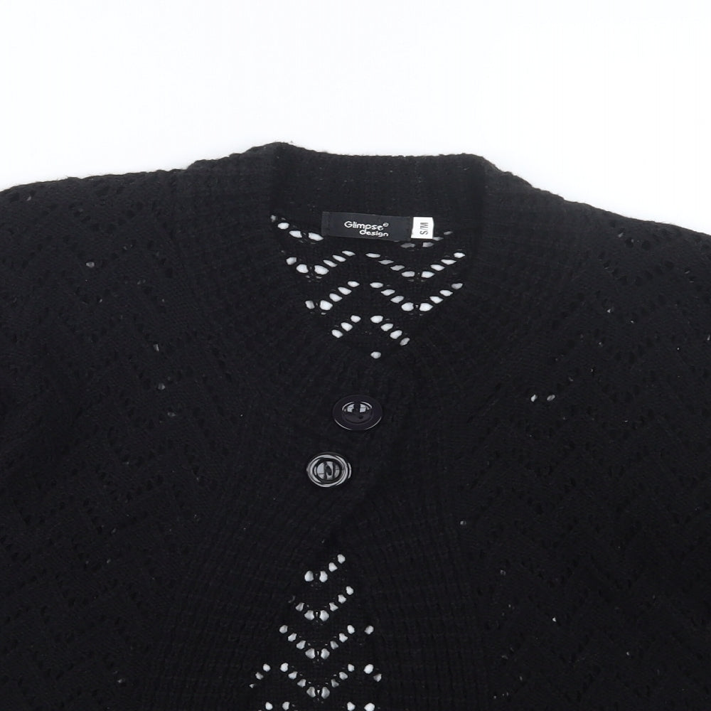 Glimpse Design Womens Black  Knit Cardigan Jumper Size S