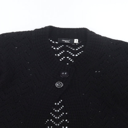 Glimpse Design Womens Black  Knit Cardigan Jumper Size S