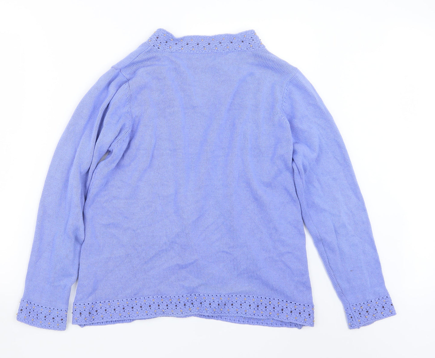 BM Womens Purple  Knit Cardigan Jumper Size M