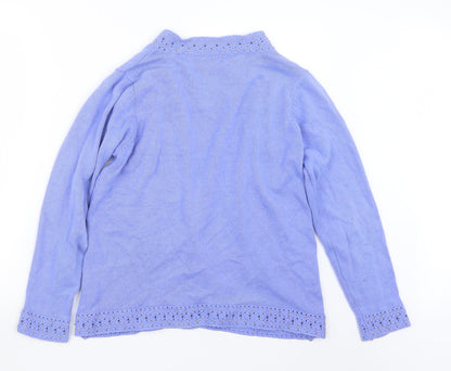 BM Womens Purple  Knit Cardigan Jumper Size M