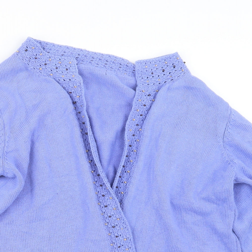 BM Womens Purple  Knit Cardigan Jumper Size M
