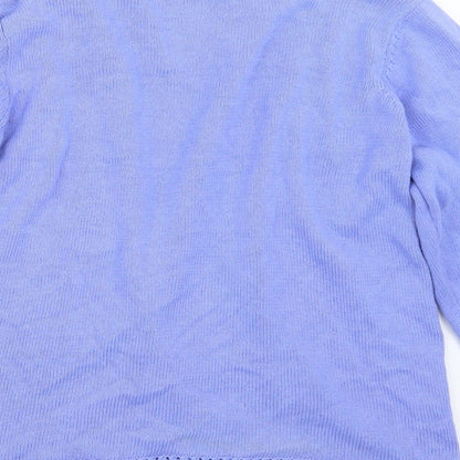 BM Womens Purple  Knit Cardigan Jumper Size M