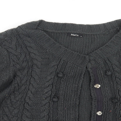 M&Co Womens Grey  Knit Cardigan Jumper Size XL