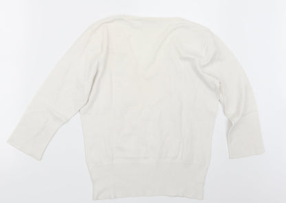 M&Co Womens Ivory  Knit Pullover Jumper Size M