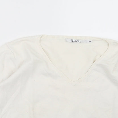 M&Co Womens Ivory  Knit Pullover Jumper Size M