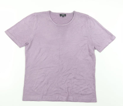 Additional front view of Papaya women’s purple knit jumper, size UK 18