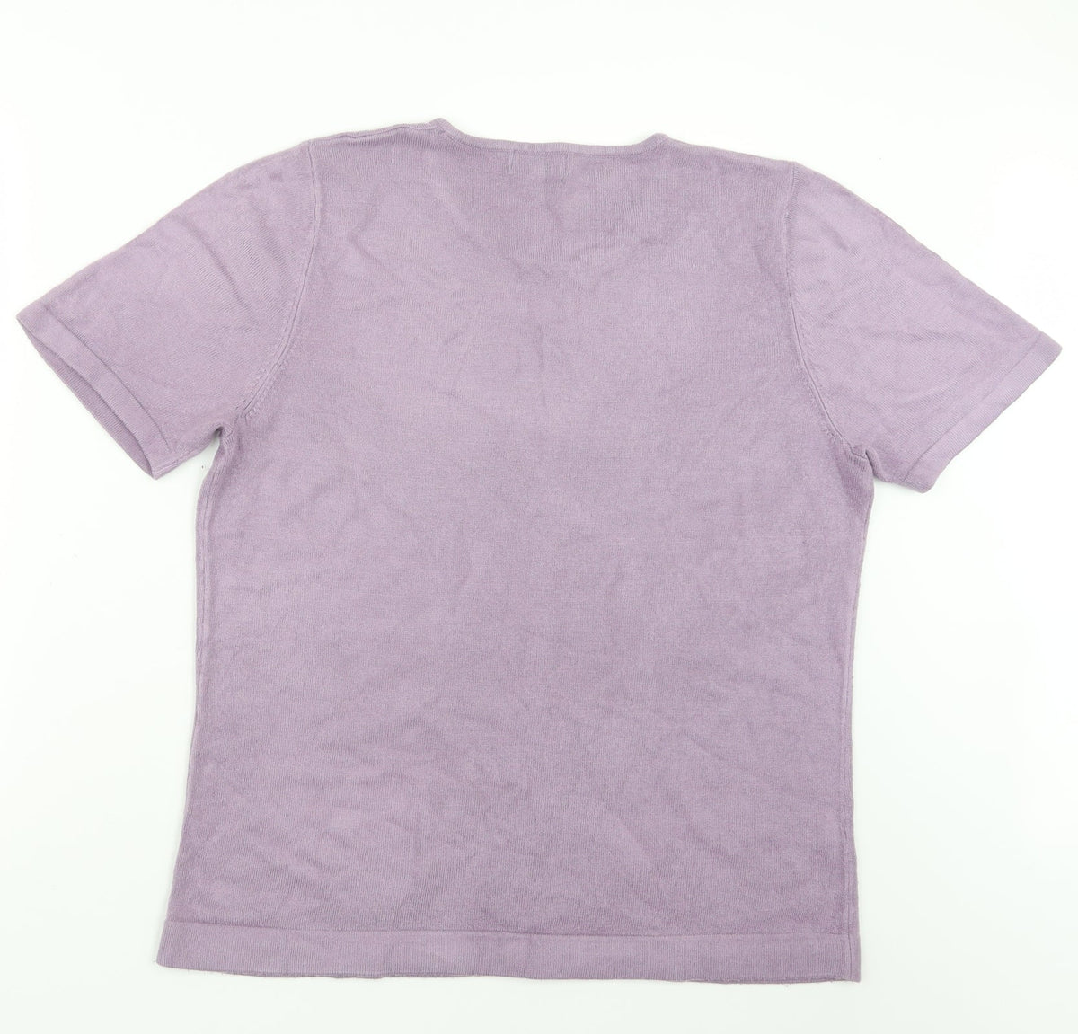 Back view of Papaya women’s purple knit jumper, size UK 18