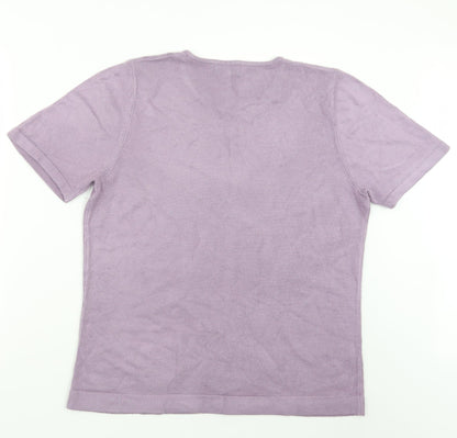 Back view of Papaya women’s purple knit jumper, size UK 18