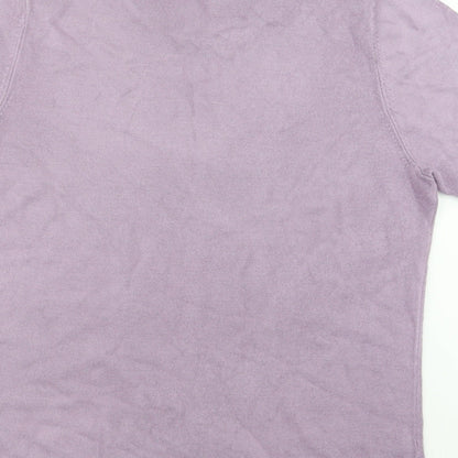Brand and care label for Papaya women’s purple knit jumper, size UK 18