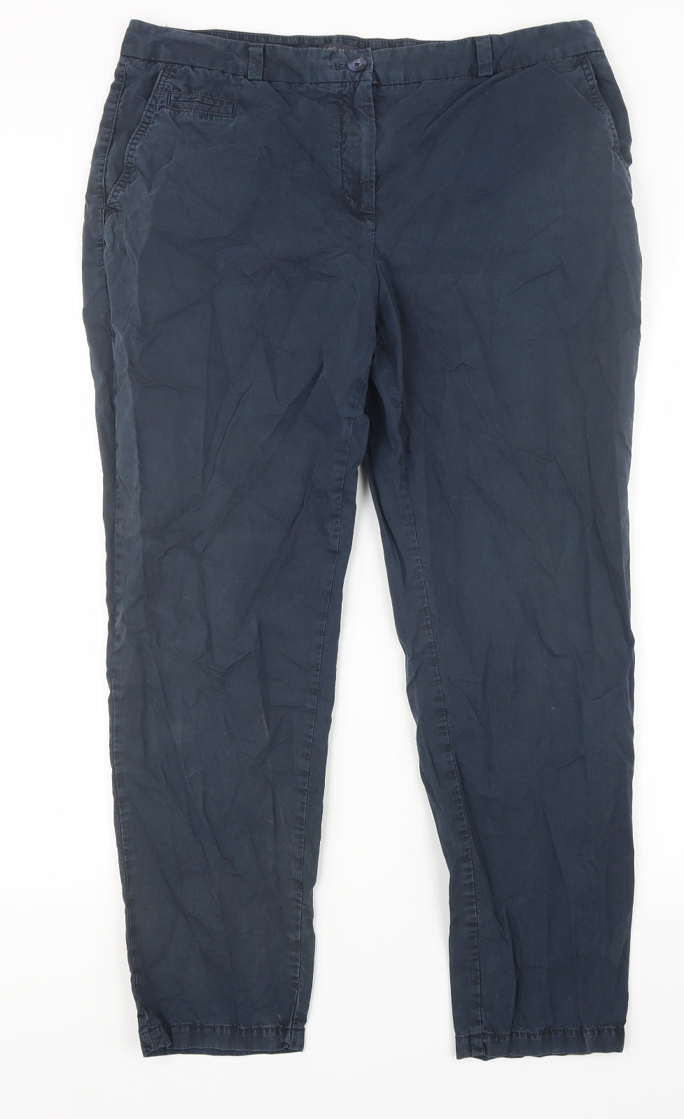 Womens UK Size 16 Marks and Spencer Regular Fit  Blue Trousers