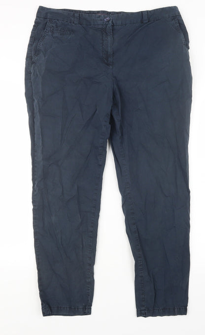 Womens UK Size 16 Marks and Spencer Regular Fit  Blue Trousers