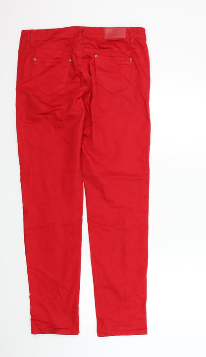 BS JEANS Womens Red   Straight Jeans Size 44 in L31 in