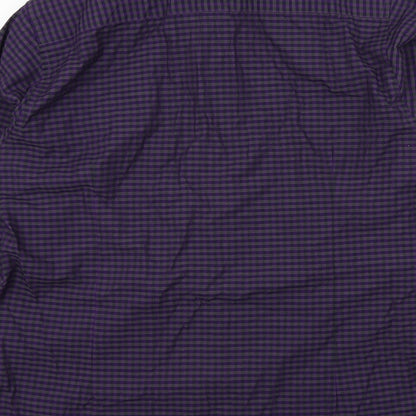 Ceader wood state Mens Purple Check   Button-Up Size 17