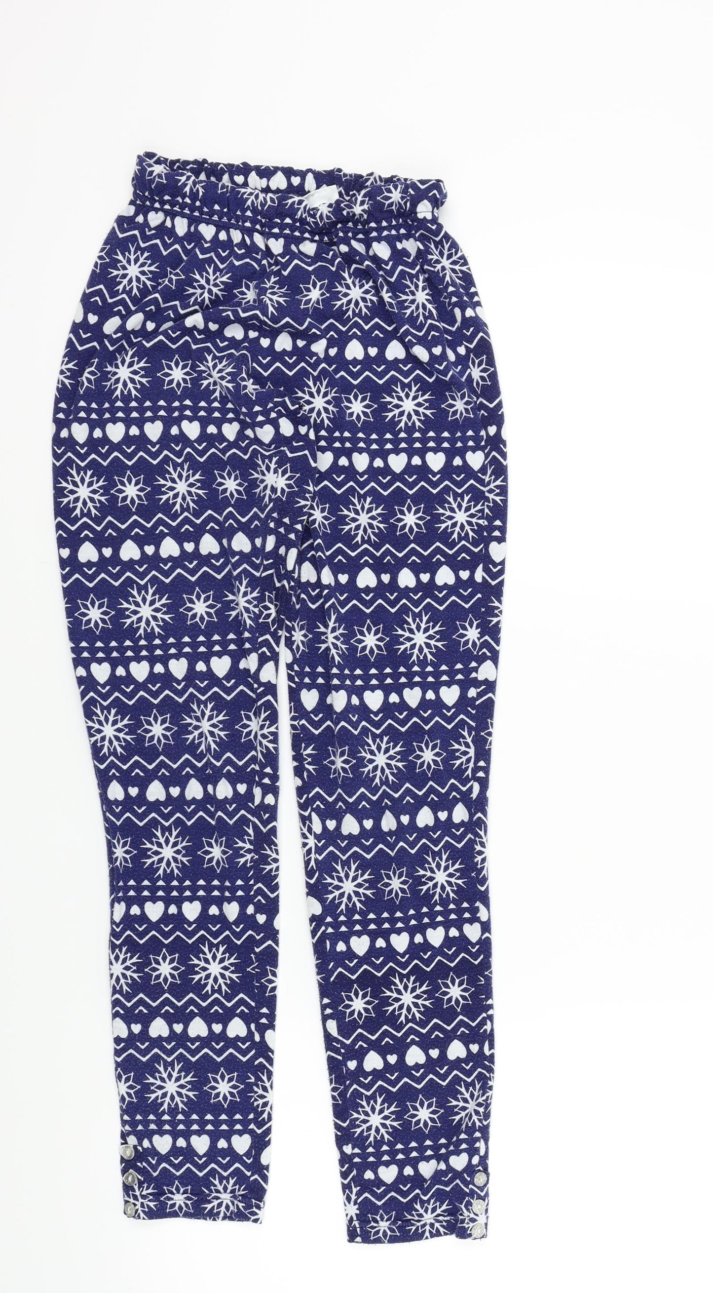 New Look Womens Blue Geometric  Top Lounge Pants Size 8