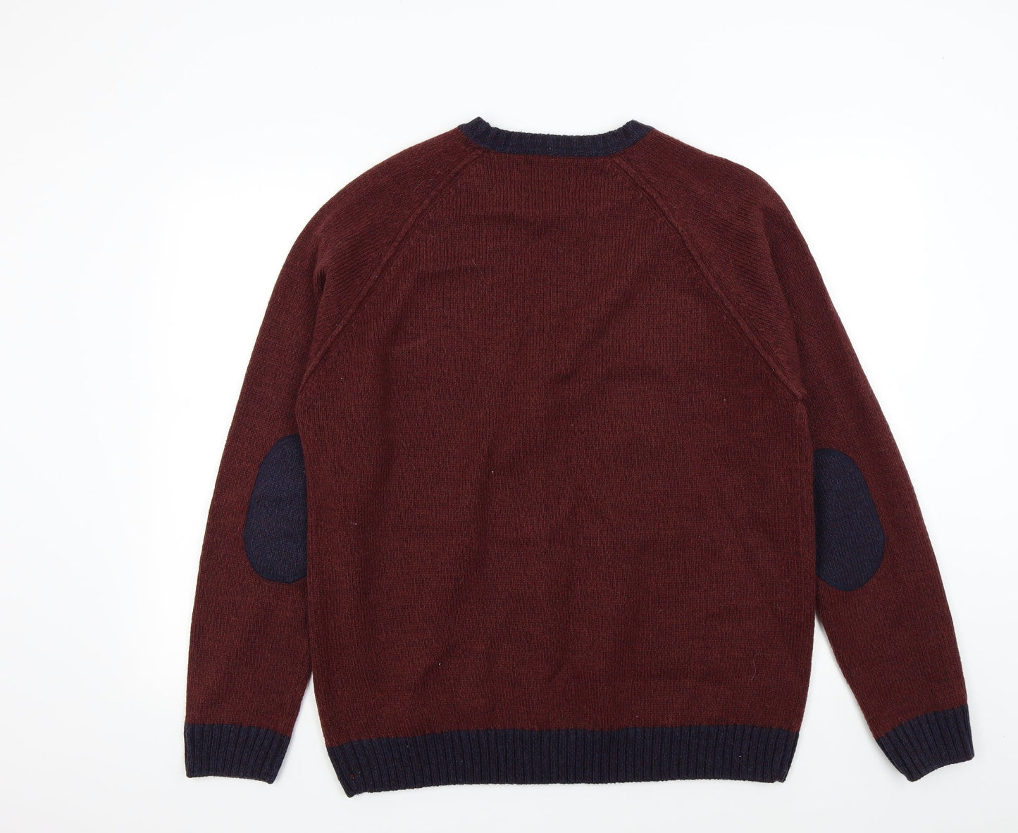 BURTONS Mens Red   Henley Jumper Size XL