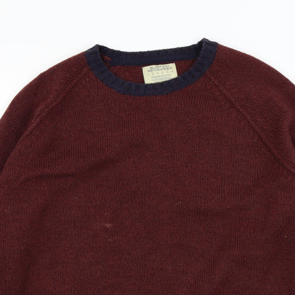 BURTONS Mens Red   Henley Jumper Size XL