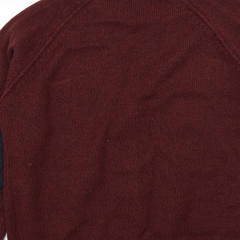 BURTONS Mens Red   Henley Jumper Size XL