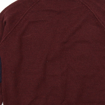 BURTONS Mens Red   Henley Jumper Size XL